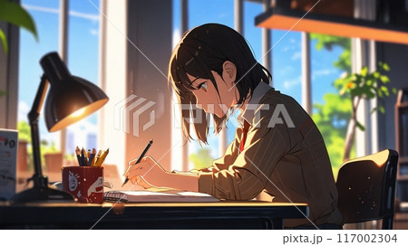 オフィスで働く女性 117002304