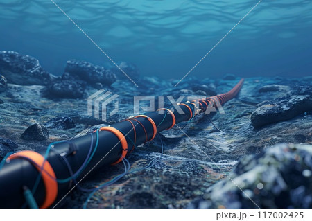 backbone internet cables laid along the ocean floor 117002425