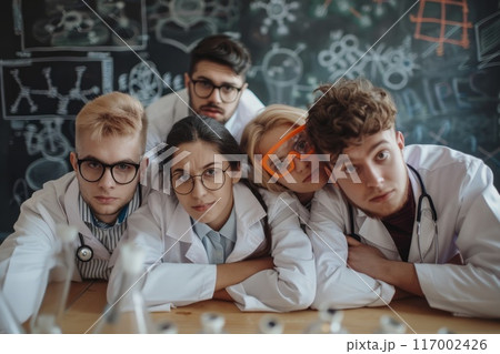 group of thoughtful students 117002426