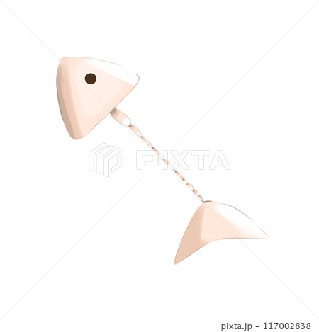Fish bones in cartoon style, color illustration 117002838