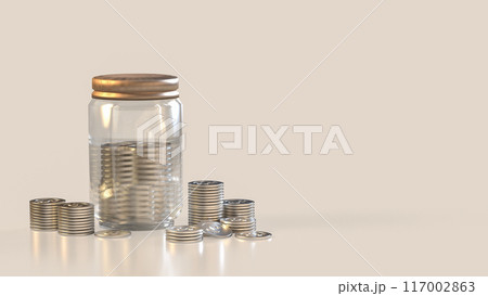 The Jar coins for earn or saving concept 3d rendering. 117002863
