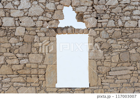 Old Stone Wall with Window Opening Old Stone Wall with Window Opening 117003007