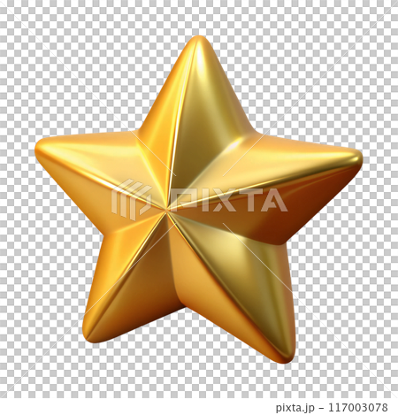 Golden Star icon. Isolated over white background.  117003078