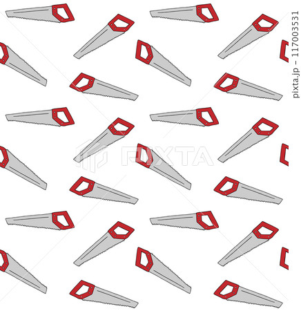 Vector seamless pattern of hand drawn saw Vector seamless pattern of hand drawn saw 117003531