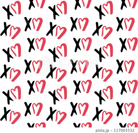 Vector seamless pattern of xoxo lettering Vector seamless pattern of xoxo lettering 117003532