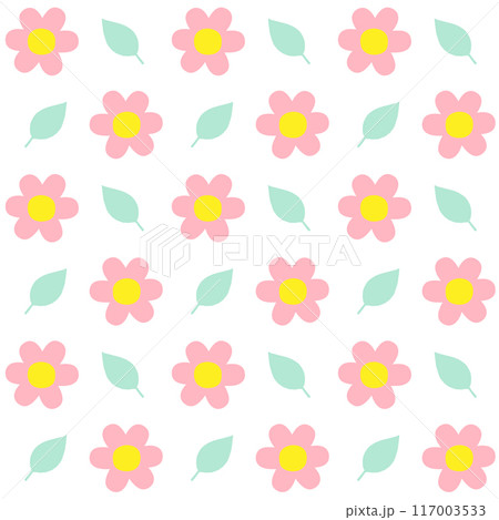 Vector seamless pattern of flowers and leaves Vector seamless pattern of flowers and leaves 117003533