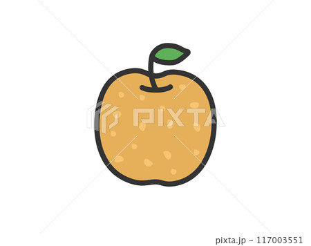 梨のアイコン（線画カラー）のイラスト 117003551
