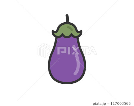 茄子のアイコン（線画カラー）のイラスト 117003566