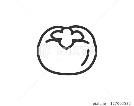 柿のアイコン（線画）のイラスト 117003586