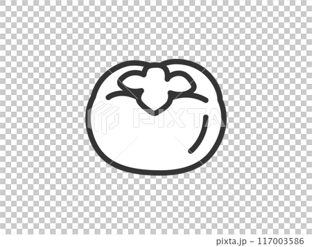 柿のアイコン（線画）のイラスト 117003586