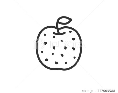 梨のアイコン（線画）のイラスト 117003588