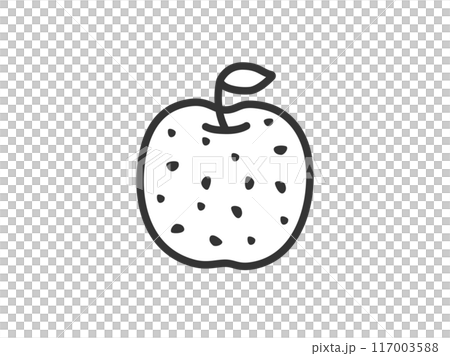 梨のアイコン（線画）のイラスト 117003588