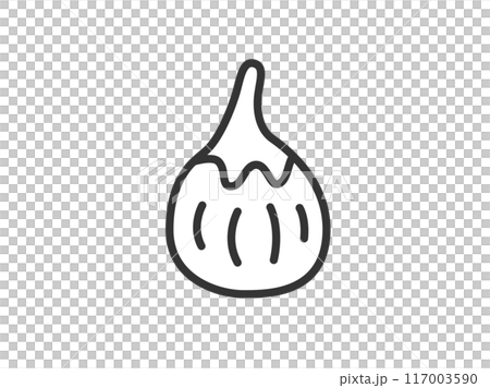 イチジクのアイコン（線画）のイラスト 117003590