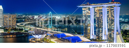 パノラマ　シンガポールの絶景夜景 117003591