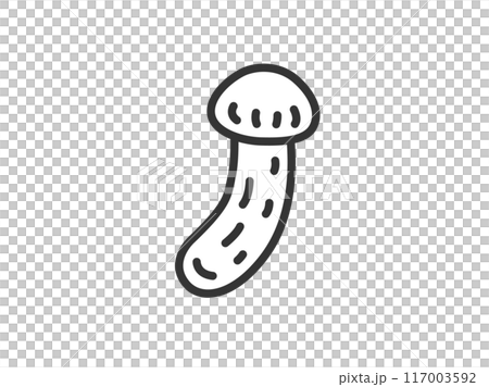 松茸蘑菇圖示插圖（畫線） 117003592