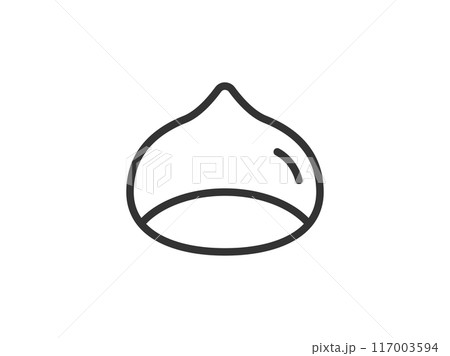 栗のアイコン（線画）のイラスト 117003594