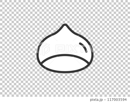 Illustration of chestnut icon (line drawing) 117003594