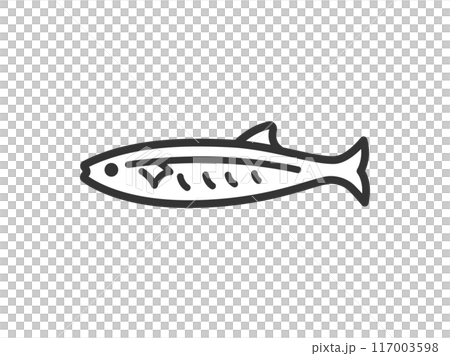 Illustration of saury icon (line drawing) Illustration of saury icon (line drawing) 117003598