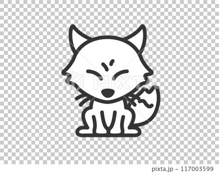 Illustration of a fox icon (line drawing) Illustration of a fox icon (line drawing) 117003599