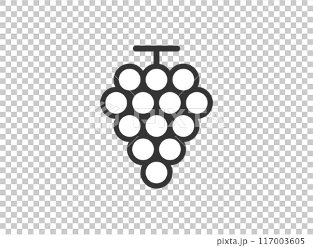 ブドウのアイコン（線画）のイラスト 117003605