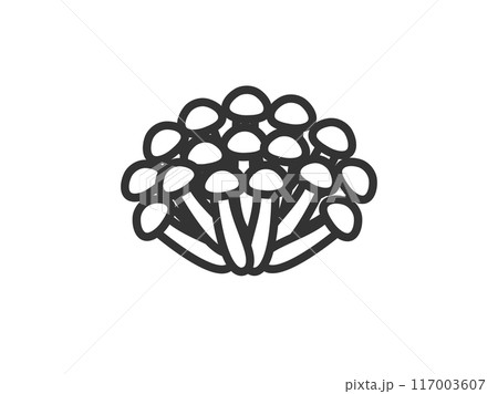 しめじのアイコン(線画)のイラスト しめじのアイコン(線画)のイラスト 117003607