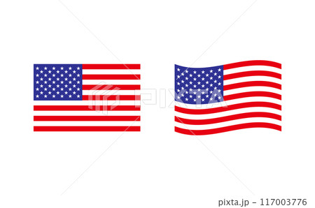 アメリカ合衆国の国旗のイラストセット 117003776