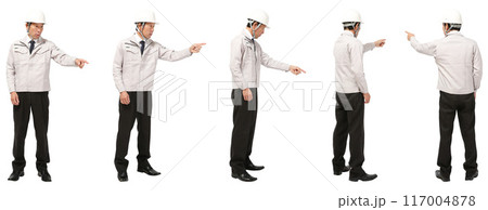 工場・建設勤務のヘルメット作業着男性の全身人物切り抜き素材 工場・建設勤務のヘルメット作業着男性の全身人物切り抜き素材 117004878