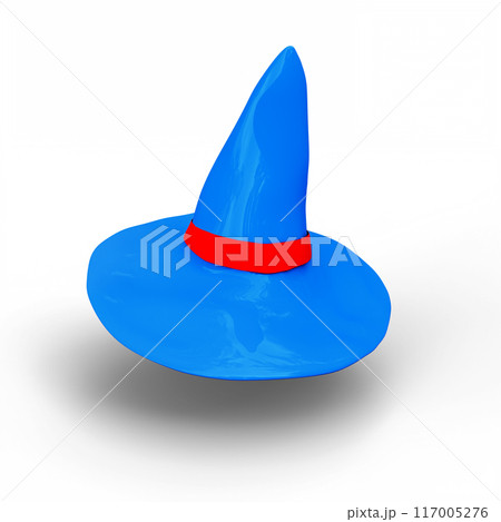 Witch Wizard Magic Hat Isolated on White Background. 3D Illustration. File with Clipping Path. 117005276
