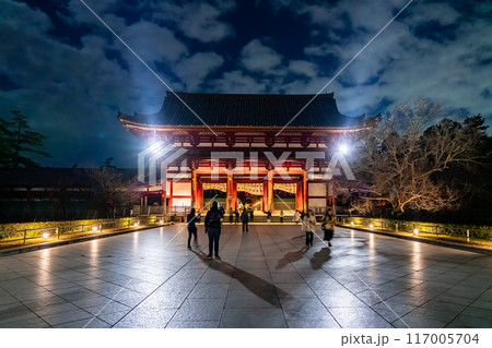 【奈良県】ライトアップされた東大寺の大仏殿の中門 117005704