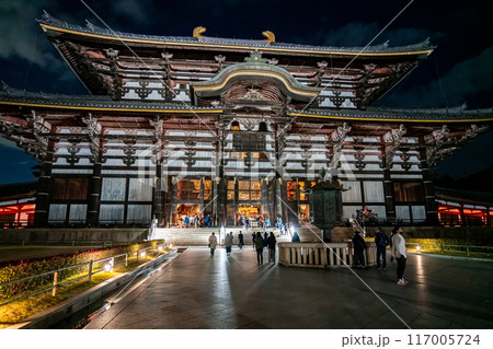 【奈良県】ライトアップされた東大寺の大仏殿 117005724