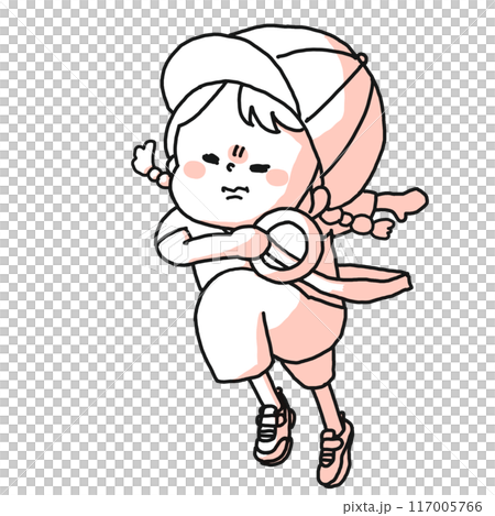 運動会のリレーでアンカーを任された女の子 117005766