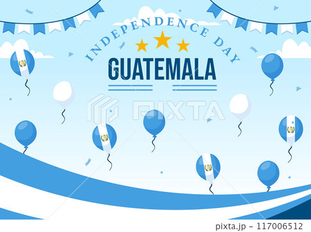 Happy Guatemala Independence Day Vector Illustration for September 15 with a Waving Flag and Ribbon in a Flat Style Cartoon Background Happy Guatemala Independence Day Vector Illustration for September 15 with a Waving Flag and Ribbon in a Flat Style Cartoon Background 117006512