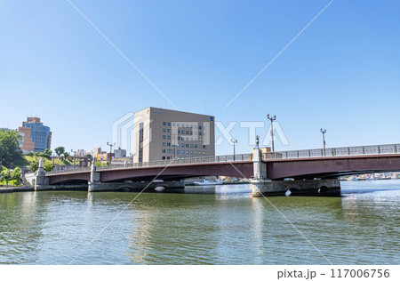 北海道釧路市 有名な観光スポット 快晴の幣舞橋 北海道釧路市 有名な観光スポット 快晴の幣舞橋 117006756