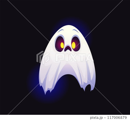 Letter A Halloween ghost font, scary typeface, horror evil type, spooky monster alphabet. Vector holiday kid abc, spook typography character floating with glowing yellow eyes and sad face expression Letter A Halloween ghost font, scary typeface, horror evil type, spooky monster alphabet. Vector holiday kid abc, spook typography character floating with glowing yellow eyes and sad face expression 117006879