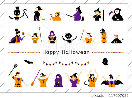 ハロウィンを楽しむ人達 ハロウィンを楽しむ人達 117007023