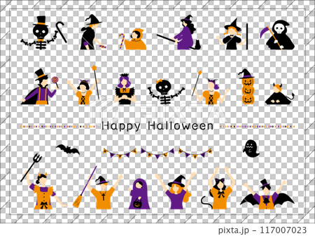 ハロウィンを楽しむ人達 ハロウィンを楽しむ人達 117007023
