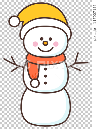 かわいい雪だるま かわいい雪だるま 117007133