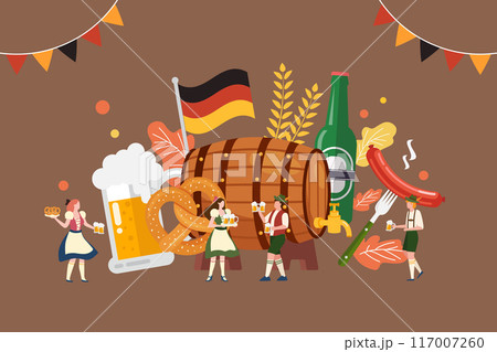 Happy Oktoberfest Party Festival with Tiny people 117007260