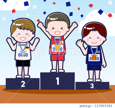 表彰式の男性選手02 表彰式の男性選手02 117007283