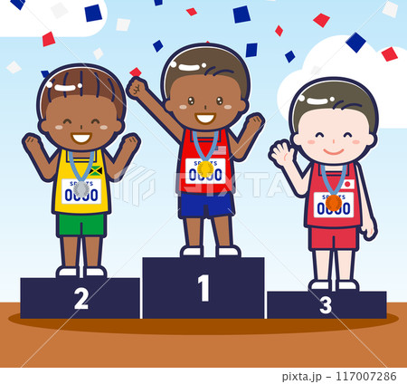 表彰式の男性選手04 表彰式の男性選手04 117007286