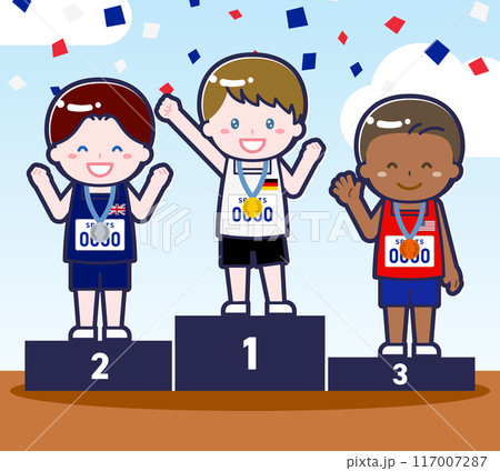 表彰式の男性選手05 表彰式の男性選手05 117007287