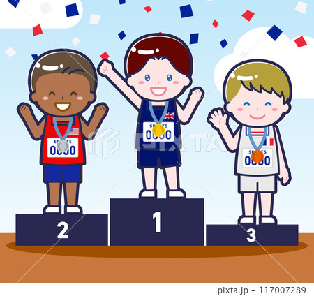 表彰式の男性選手06 117007289