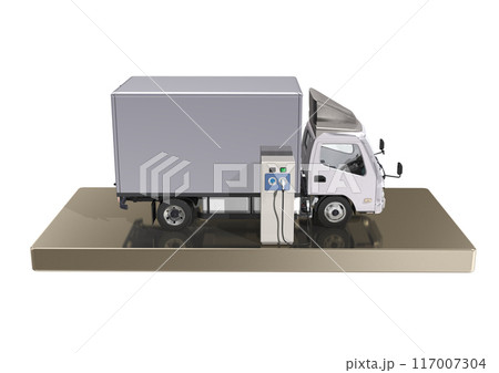 EVトラック EV車 バッテリー充電式 充電スタンド(3DCGイメージ) EVトラック EV車 バッテリー充電式 充電スタンド(3DCGイメージ) 117007304