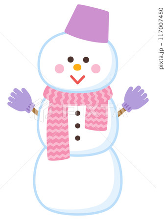 かわいい雪だるま 117007480
