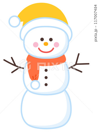 かわいい雪だるま 117007484