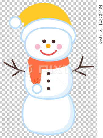 かわいい雪だるま 117007484