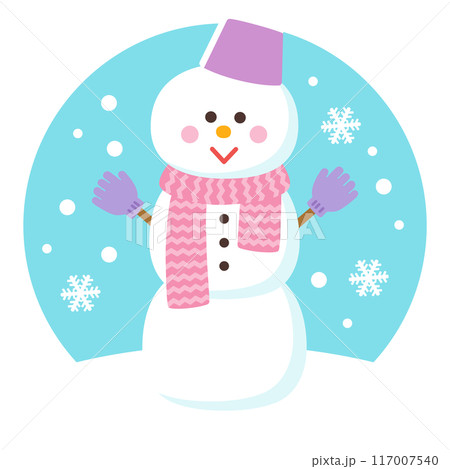 かわいい雪だるま 117007540