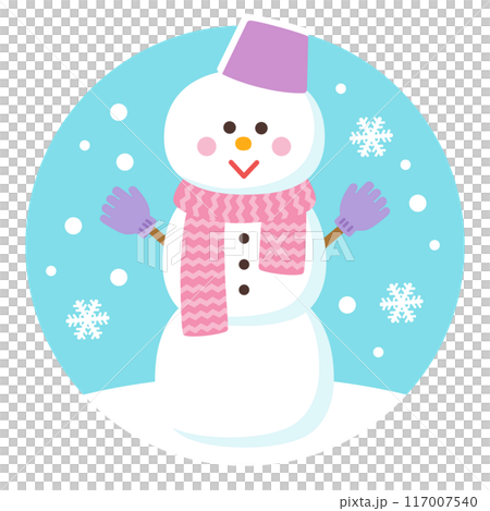 かわいい雪だるま 117007540