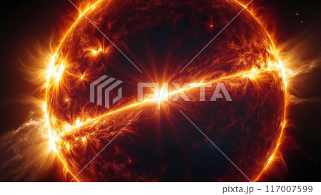 宇宙空間の中の太陽フレアー 117007599