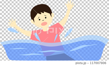 溺れる子どものイラスト素材 [117007806] - PIXTA